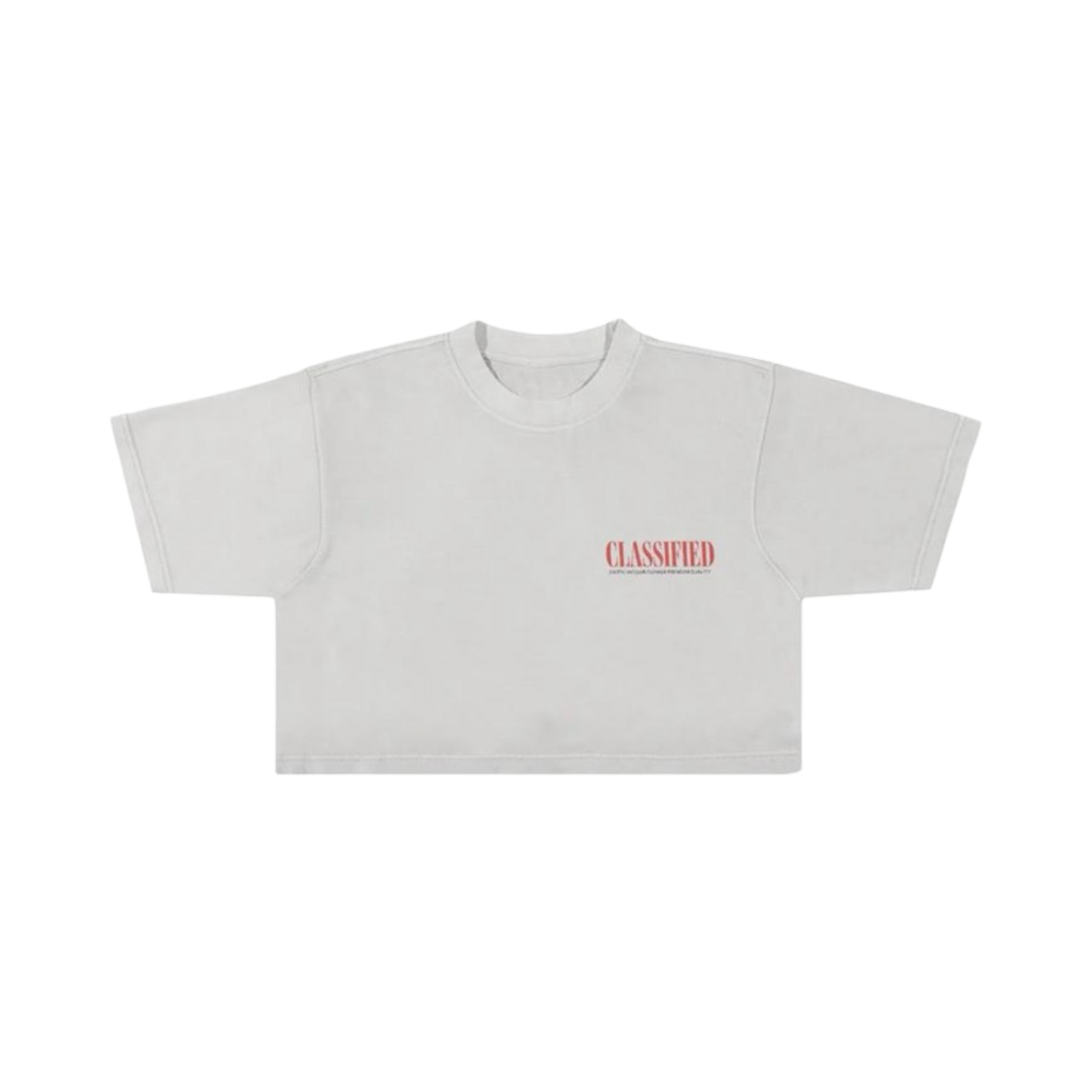 LA Classified Co Fingerprint Crop Top - White